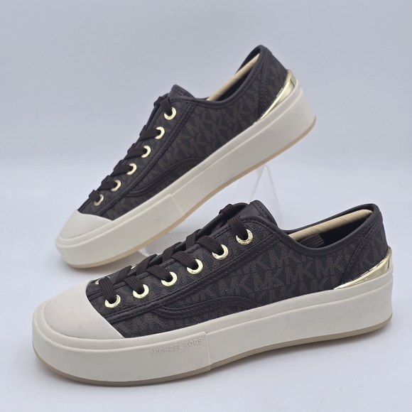 NWOT Michael Kors Jude Signature Logo Sneakers, Brown, Women's 6M - Picture 6 of 16